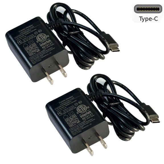 Franklin USB C Charger 2 Pack, 5V/2A Fast Charging Type C Wall Charger with 3FT Cable, Compact Travel Power Adapter - Black