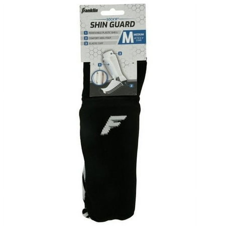 Franklin Youth Soccer Sock Shin Guard-Shinguards -Assorted Black/White, Medium
