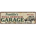 thumbnail image 1 of Franklin's Full Service Garage Metal Sign 8x24 Rusty Man Cave 108240047175, 1 of 1