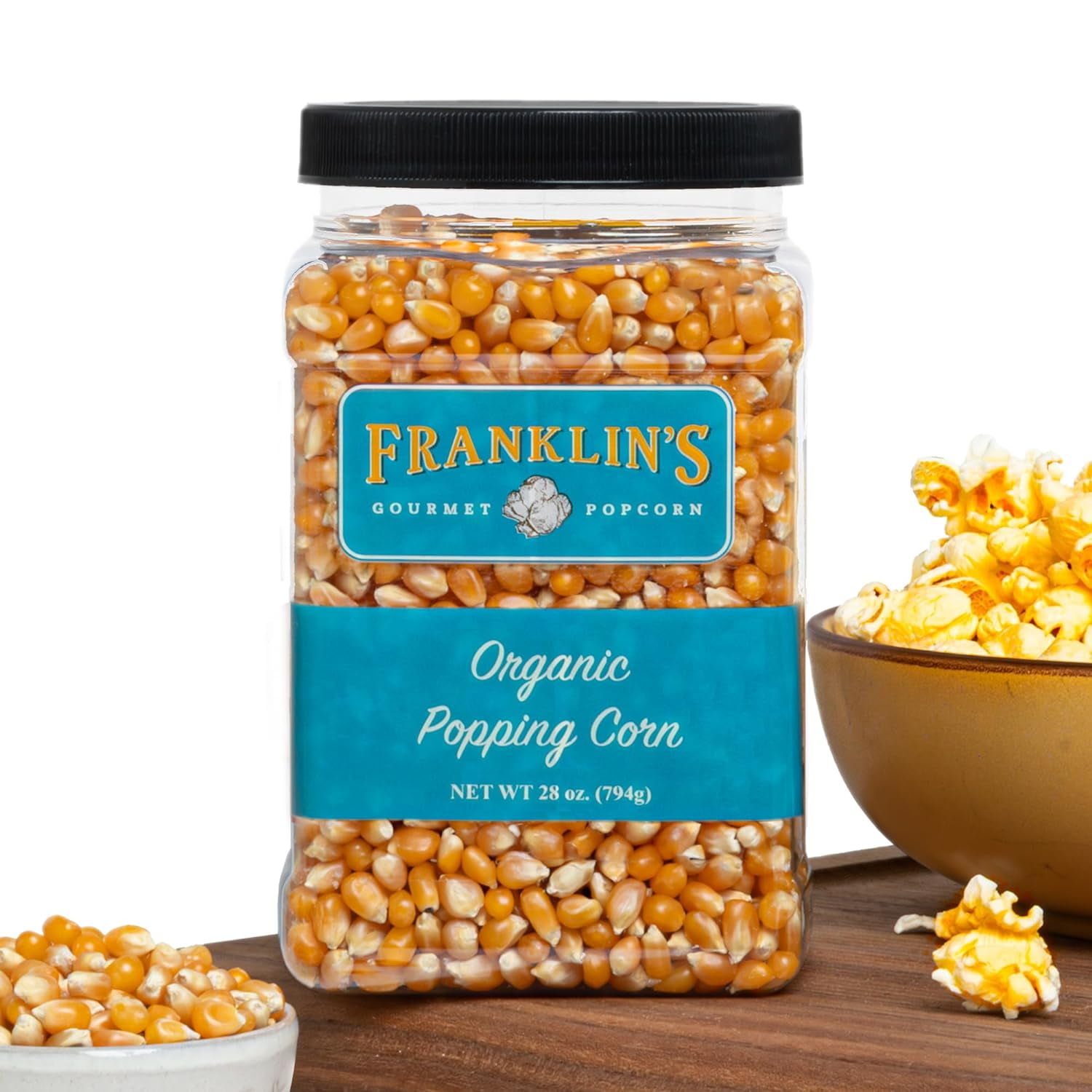 Franklin’s Gourmet Popcorn Organic Popcorn Kernels for Popping 28oz