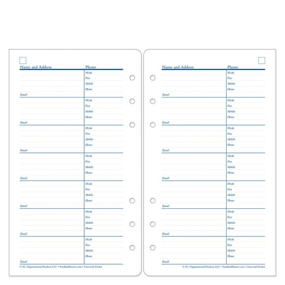 FranklinCovey Address-Phone Pages (Pocket Size)