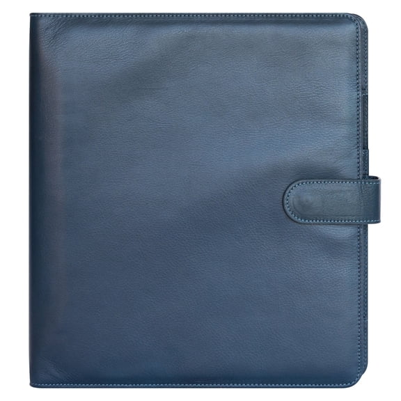 FranklinCovey Arden Snap Leather Binder (Monarch Size, Blue)