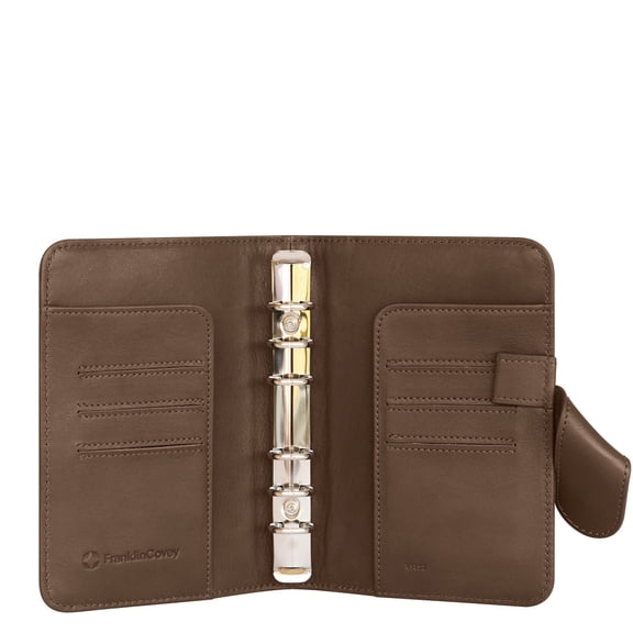 FranklinCovey Arden Snap Leather Binder (Pocket Size, Brown)