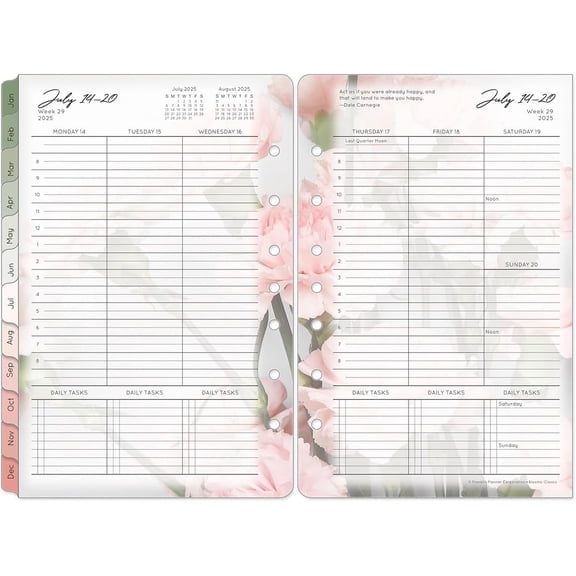 FranklinCovey - Blooms Planner Refill | Weekly Ring-Bound (Monarch, Jan 2026 - Dec 2026)