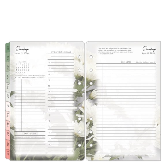 FranklinCovey Blooms Two Page Per Day Ring-bound Planner (Compact Size, Apr 2026 - Mar 2027)