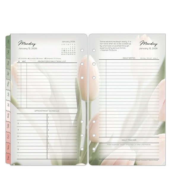 FranklinCovey Blooms Two Page Per Day Ring-bound Planner (Jan 2026 - Dec 2026, Pocket Size)