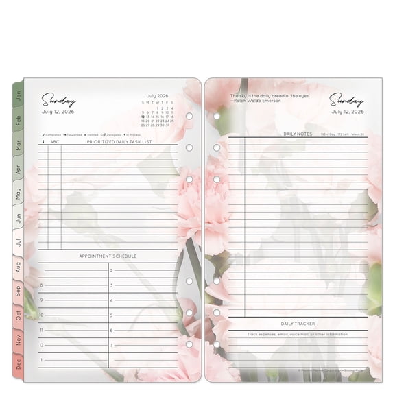 FranklinCovey Blooms Two Page Per Day Ring-bound Planner (Jul 2026 - Jun 2027, Pocket Size)