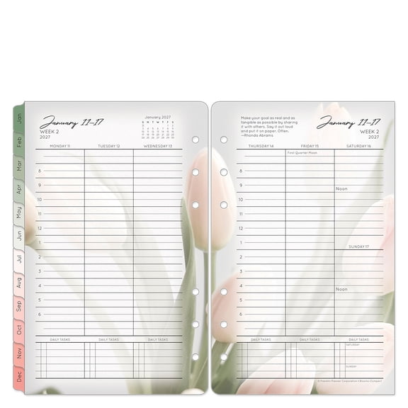 FranklinCovey Blooms Weekly Ring-bound Planner (Compact Size, Jan 2027 - Dec 2027)