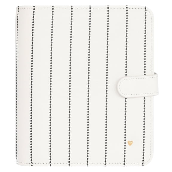 FranklinCovey Blush Blossoms Planner Love Simulated Leather Snap Binder (Compact Size, Cream Striped)
