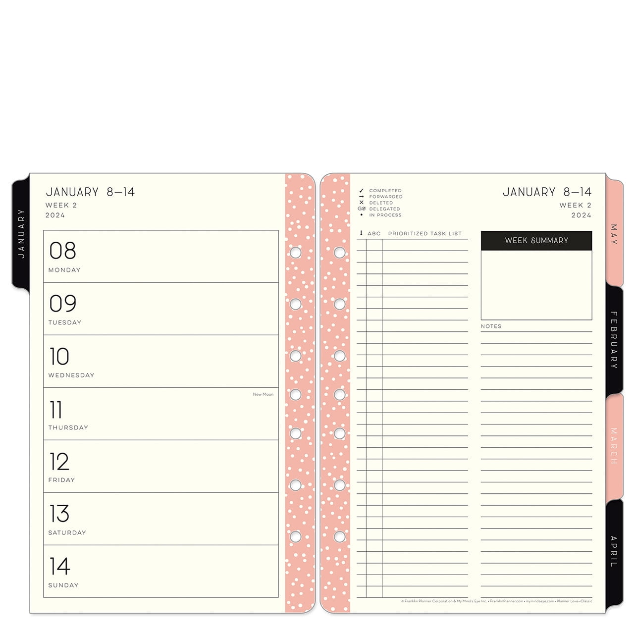 FranklinCovey Blush Blossoms Planner Love Weekly RingBound Planner