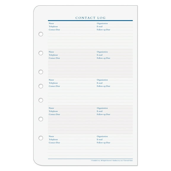 FranklinCovey Contact Log (Classic Size)