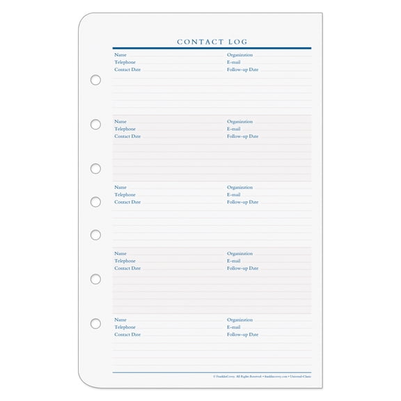 FranklinCovey Contact Log (Classic Size)