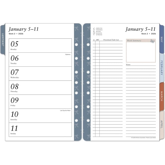 FranklinCovey - Elegant Daydream Planner Love Planner Refill | Weekly - Ring-Bound Planner (Classic, Jan 2026 - Dec 2026)