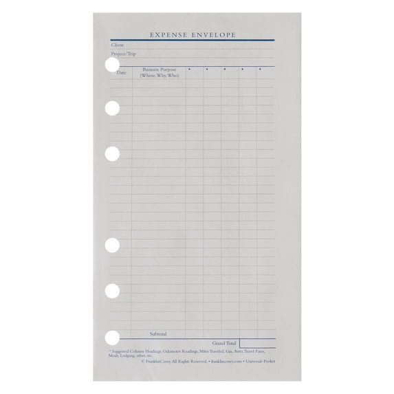 FranklinCovey Expense Envelopes (Pocket Size)