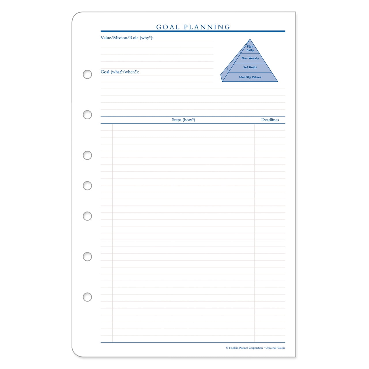 FranklinCovey Goal Planning Forms (Classic Size)