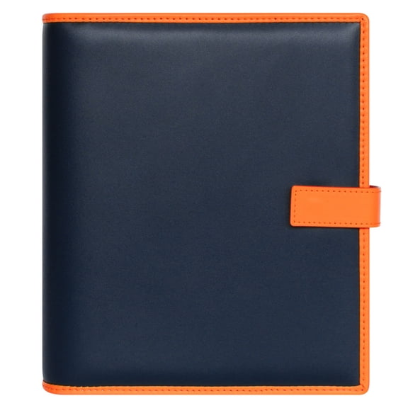 FranklinCovey Lana Simulated Leather Snap Binder (Classic Size, Navy)