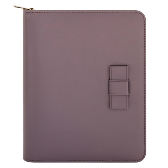 FranklinCovey Margo Simulated Leather Zipper Binder (Classic Size, Sugar Frosted Plum)