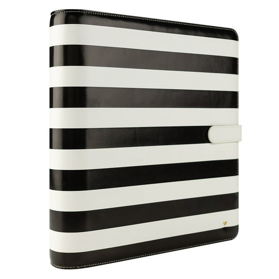 FranklinCovey Miranda Simulated Leather Snap Binder (Monarch Size, Striped)