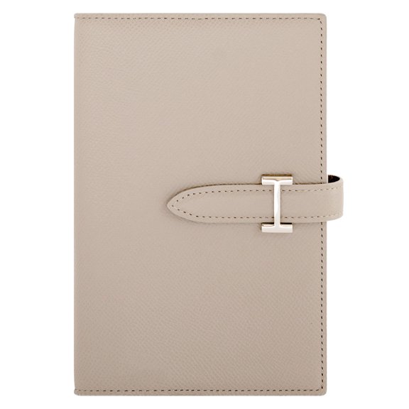 FranklinCovey Noblessa Leather Strap Binder (Pocket Size, Light Grey)