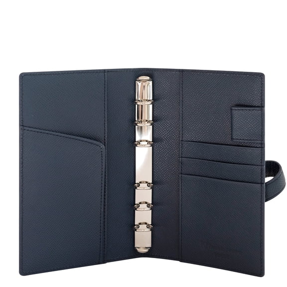 FranklinCovey Noblessa Leather Strap Binder (Pocket Size, Navy)