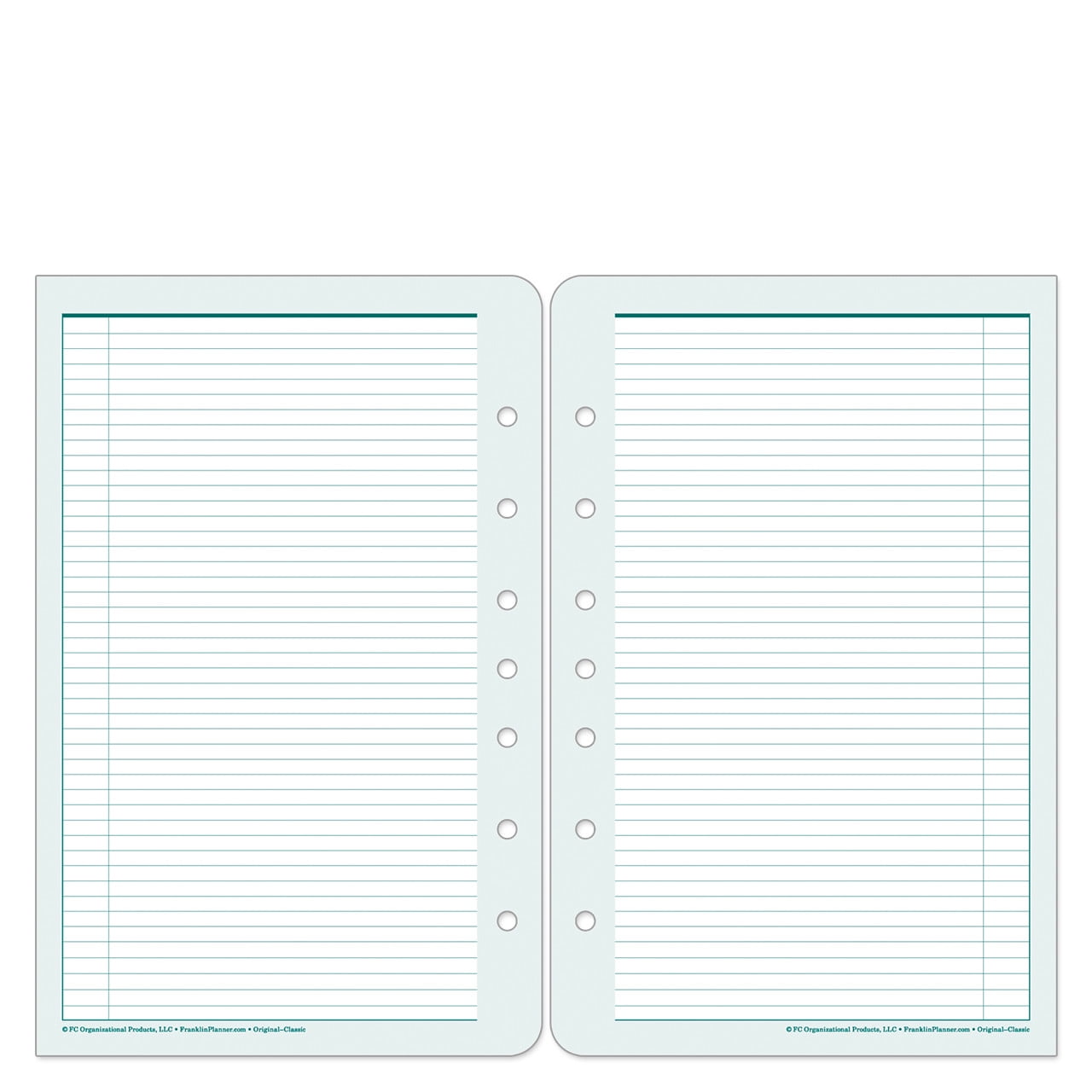 FranklinCovey Original Planner Paper Refill, Day Organizer