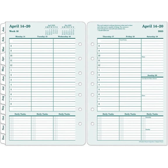 FranklinCovey - Original Weekly Ring-Bound Planner (Monarch, Jan 2026 - Dec 2026)