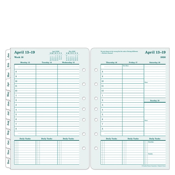 FranklinCovey Original Weekly Ring-bound Planner (Apr 2026 - Mar 2027, Classic Size)