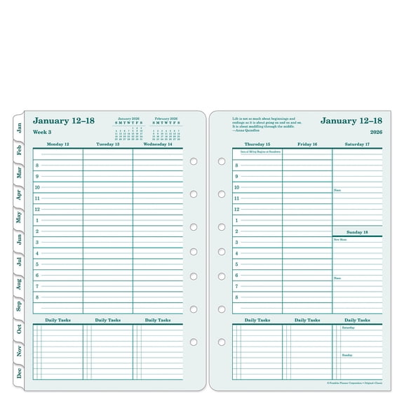 FranklinCovey Original Weekly Ring-bound Planner (Jan 2026 - Dec 2026, Classic Size)