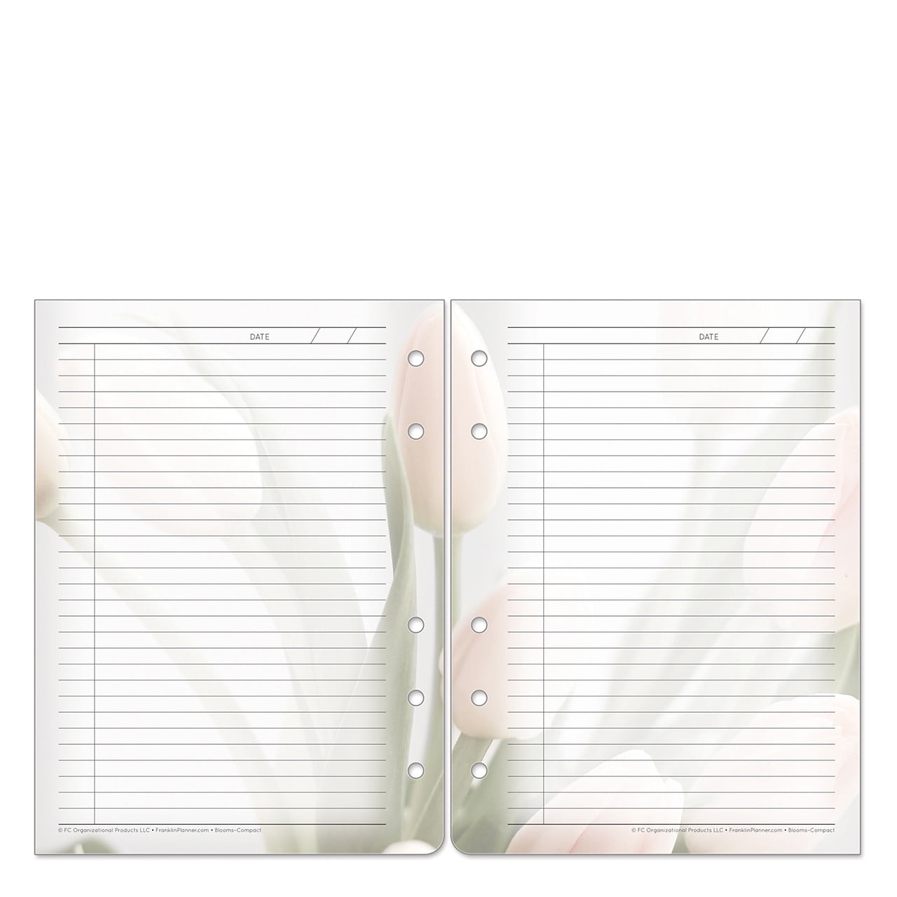 FranklinCovey Pink/Green Blooms Cut-Away Daily Notes (Compact Size)