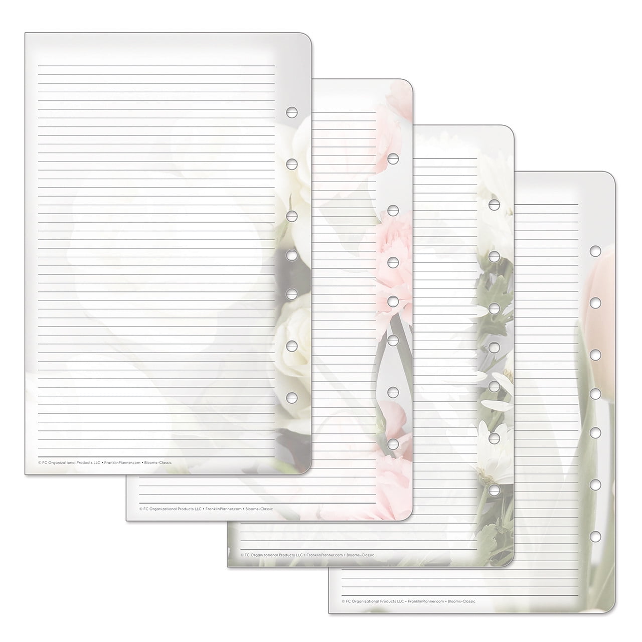 FranklinCovey Pink/Green Blooms Lined Pages (Classic Size)