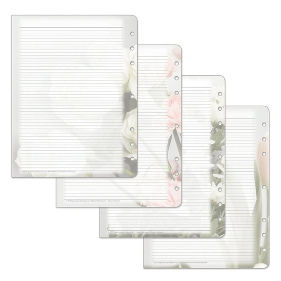 FranklinCovey Pink/Green Blooms Lined Pages (Monarch Size)