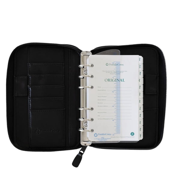 FranklinCovey - Planning System Ring-Bound Binder - Includes Undated Planner | Vinyl - Zipper Binder (Pocket, Black)