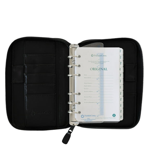 FranklinCovey Planning System Vinyl Zipper Binder (Pocket Size, Black)