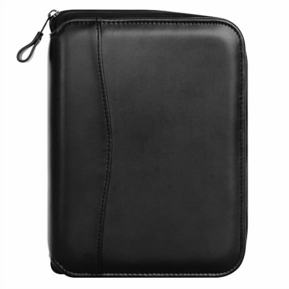 G3C19607LFranklinCovey - Spacemaker Ring-Bound Binder for FranklinCovey Planners | Simulated Leather - Zipper Binder (Compact, Black)