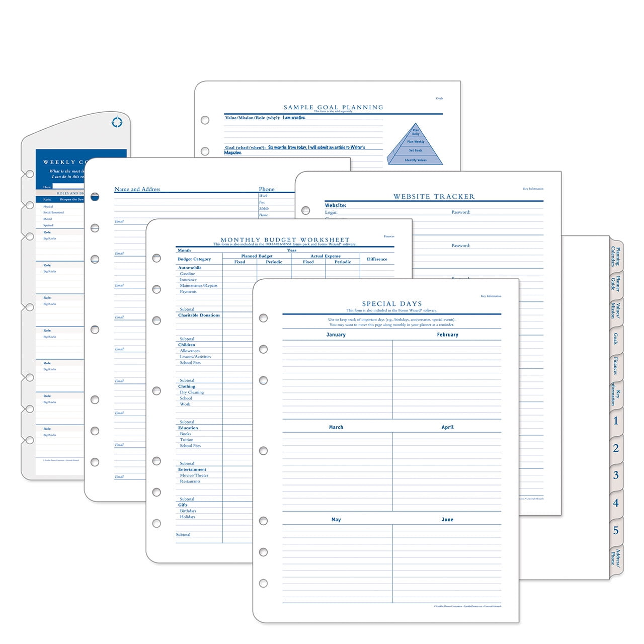 FranklinCovey Monarch Size Starter Pack with Personal Management Paper
