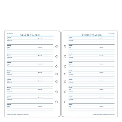 FranklinCovey - Website Tracker Forms Pack (Classic) - Walmart.com
