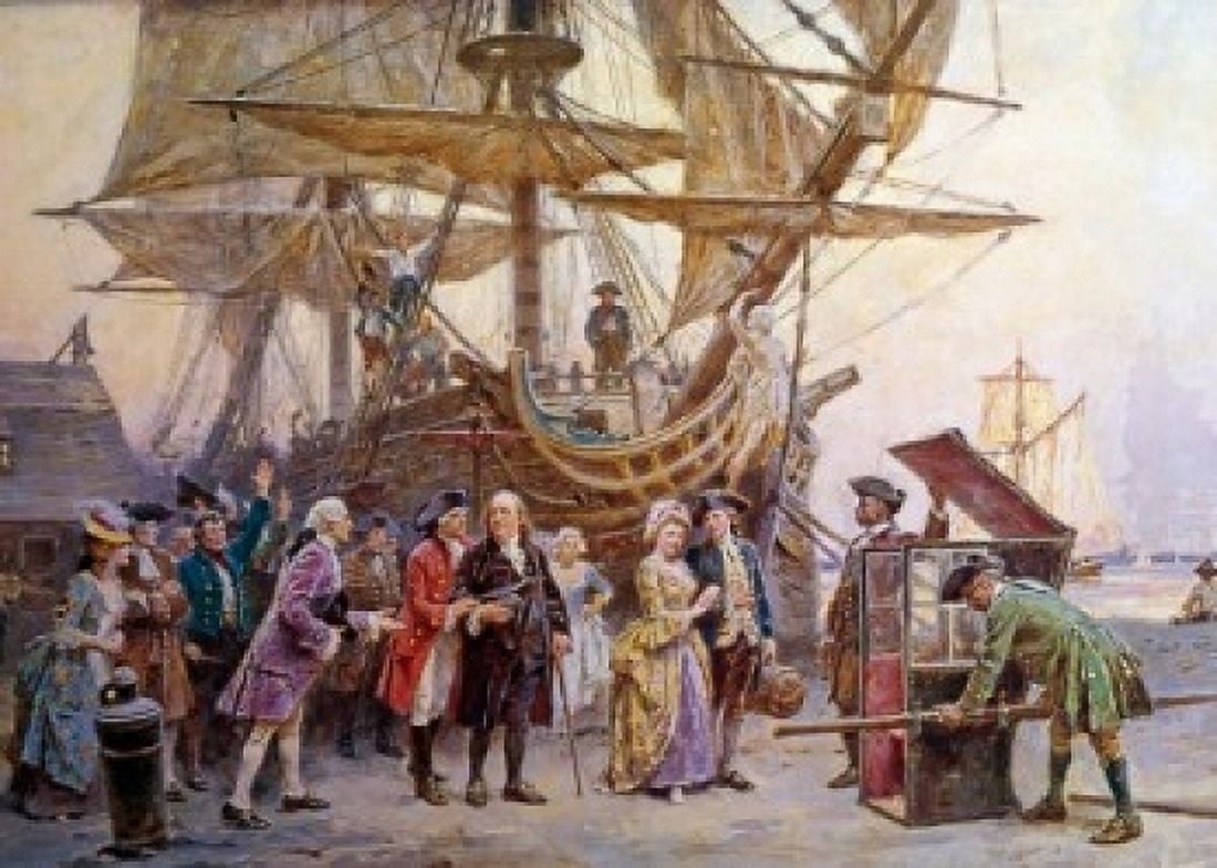 Franklins Homecoming 1785 Jean Leon Gerome Ferris (1863-1930 American) Canvas Art - Jean Leon Gerome Ferris (24 x 36)