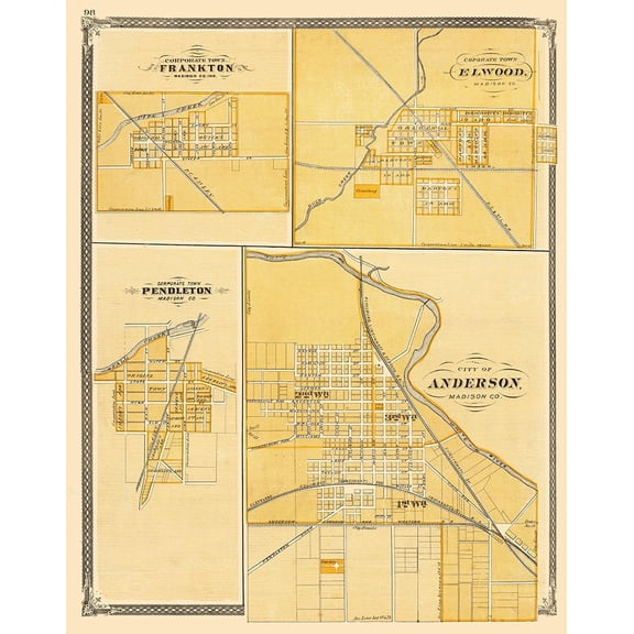 Frankton, Elwood, Pendleton, Anderson Indiana Poster Print by Baskin Baskin (18 x 24) # INFR0003