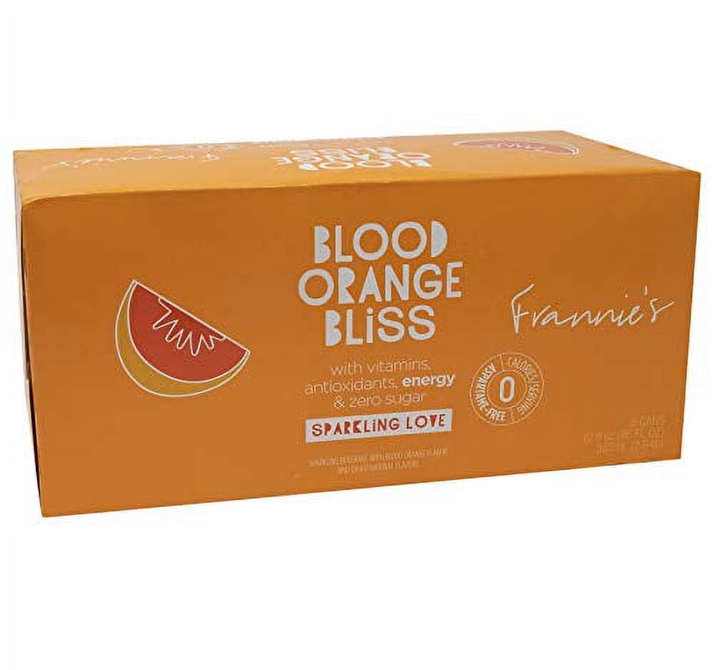 Frannie's Sparkling Beverage- Zero Calories & Sugar, Aspertame Free: 8-Pack 12 fl. oz. Cans Blood Orange Bliss