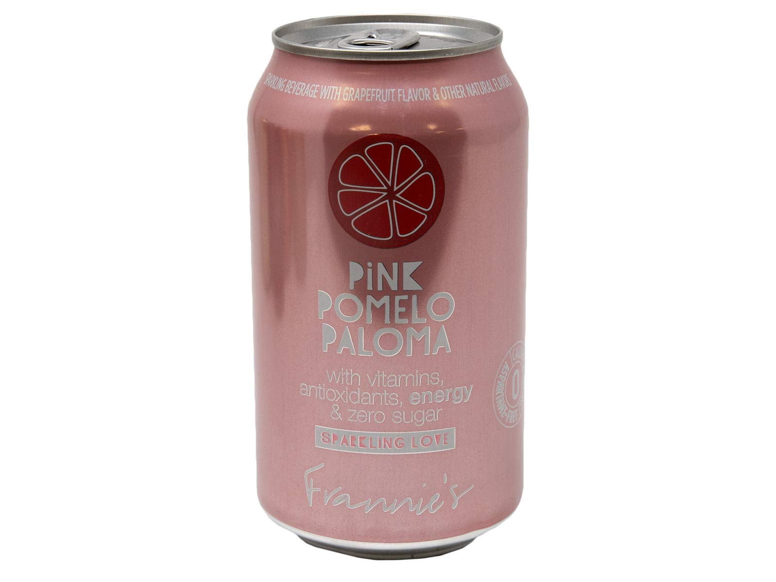 Frannies Sparkling Pink Pomelo Paloma, Protected With High-Density Foam, With Vitamins, Antioxidants, Energy, Zero Aspartame & No Sugar, 12 Oz. Cans Pack of 8 Cans