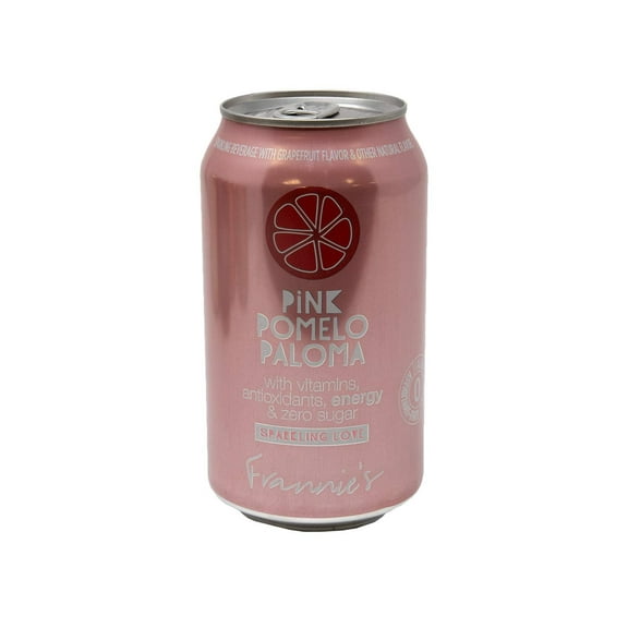 Frannies Sparkling Pink Pomelo Paloma, Protected With High-Density Foam, With Vitamins, Antioxidants, Energy, Zero Aspartame & No Sugar, 12 Oz. Cans Pack of 8 Cans