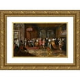 thumbnail image 1 of Frans Francken the Younger 18x12 Gold Ornate Wood Frame and Double Matted Museum Art Print Titled - Ballroom Scene at a Court in Brussels (C. 1610), 1 of 4