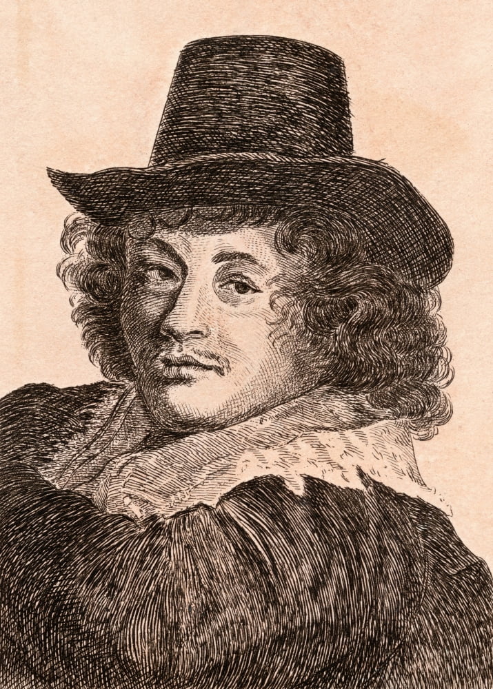 Frans Hals 1584-1666 Dutch Painter From 75 Portraits Of Celebrated Painters From Authentic Originals Etched By James Girtin Published London 1817 Canvas Art - Ken Welsh Design Pics (12 x 17)
