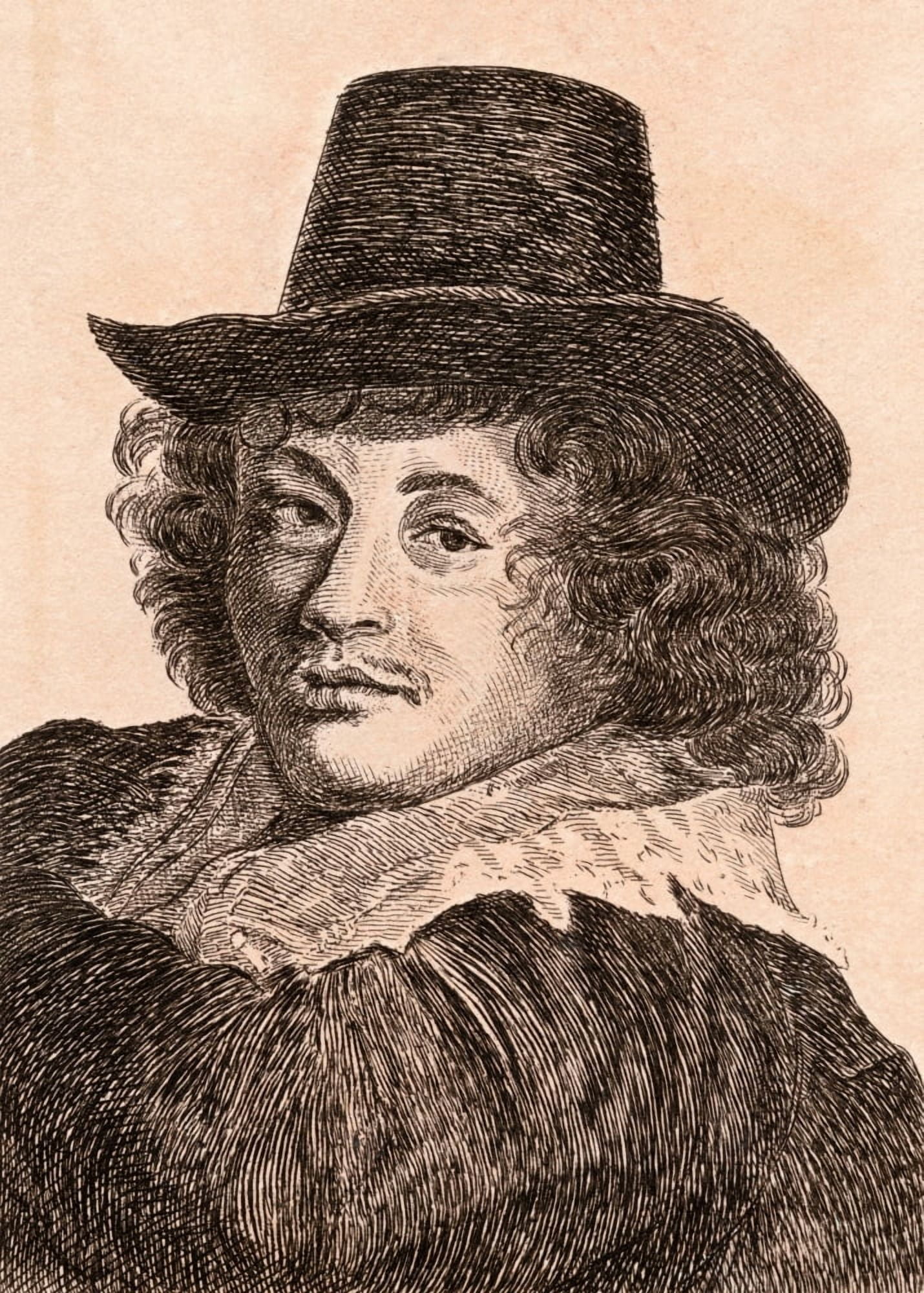Frans Hals 1584-1666 Dutch Painter From 75 Portraits Of Celebrated Painters From Authentic Originals Etched By James Girtin Published London 1817 Canvas Art - Ken Welsh Design Pics (24 x 34)