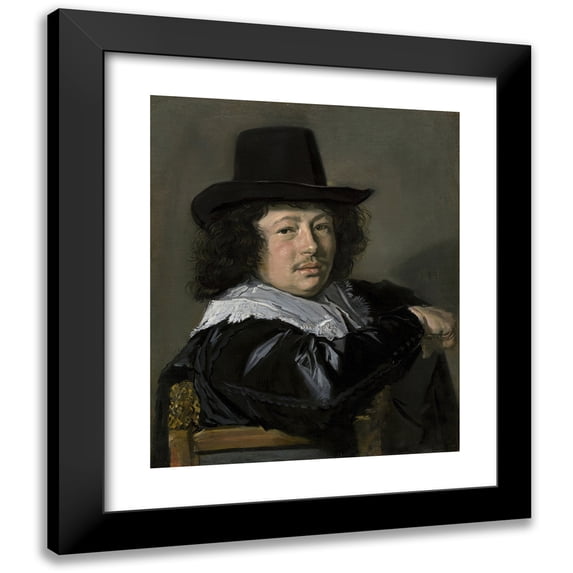 Frans Hals 15x18 Black Modern Framed Museum Art Print Titled - Portrait of a Young Man (1646-1648)