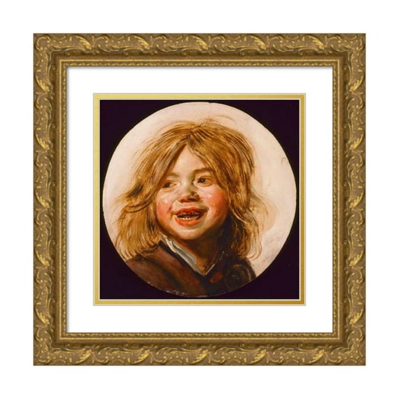 Frans Hals 20x20 Gold Ornate Framed and Double Matted Museum Art Print Titled - Laughing Child (circa 1620-1625)