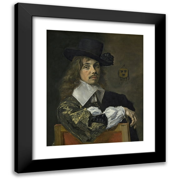Frans Hals 20x24 Black Modern Framed Museum Art Print Titled - Willem Coymans (1645)