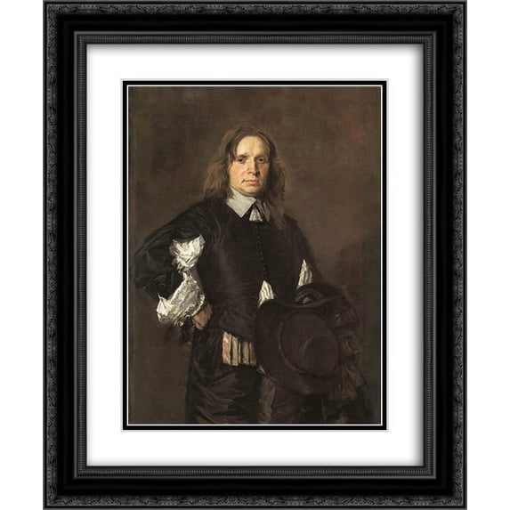 Frans Hals 2x Matted 20x24 Black Ornate Framed Art Print 'Portrait of a Man'