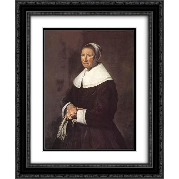 Frans Hals 2x Matted 20x24 Black Ornate Framed Art Print 'Portrait of a Woman'