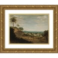 thumbnail image 1 of Frans Post 18x15 Gold Ornate Wood Frame and Double Matted Museum Art Print Titled - Brazilian Village (1675 - 1680), 1 of 4